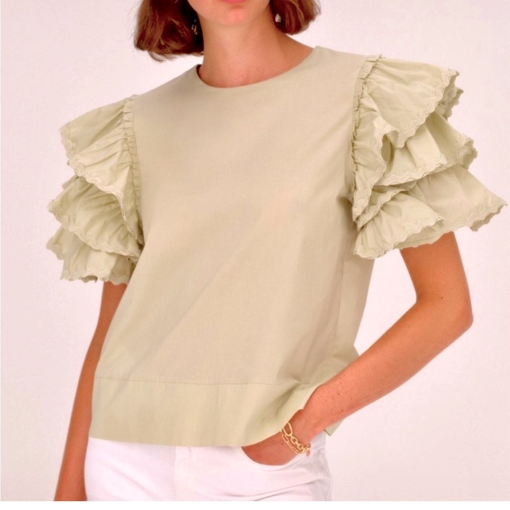 NWT- Harshman Juliette blouse in soft green